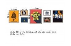 Bộ 7 Tranh No Music No Live-Thế giới đồ gia dụng HMD
