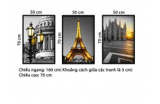 Bộ 3 Tranh Tour Eiffel-Thế giới đồ gia dụng HMD