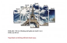 Bộ 5 Tranh Bầu Trời Paris-Thế giới đồ gia dụng HMD