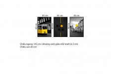 Bộ 3 Tranh City With Yellow-Thế giới đồ gia dụng HMD